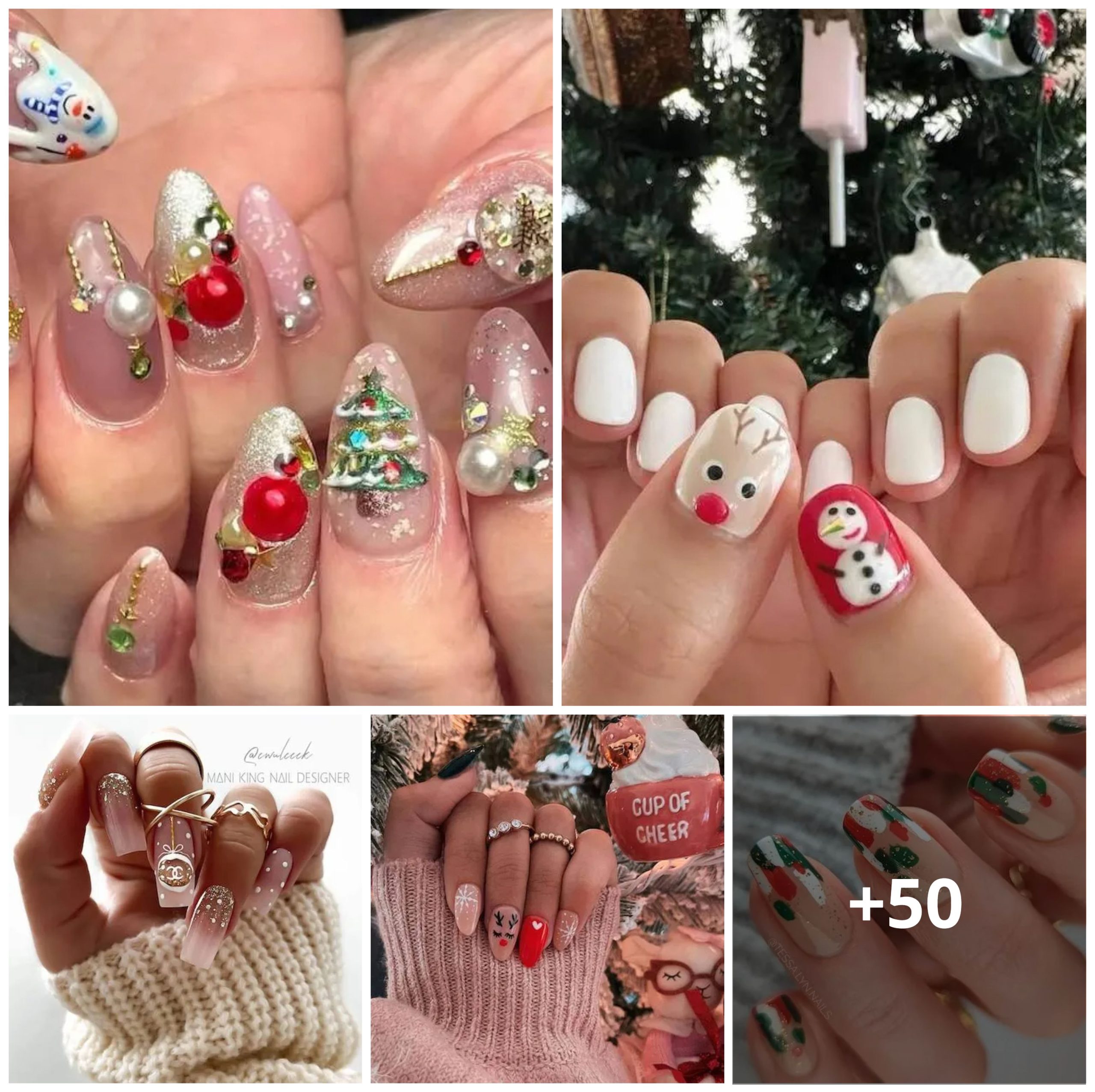 50+ Trendy Cute Christmas Nails to Sparkle This Winter! [2024]