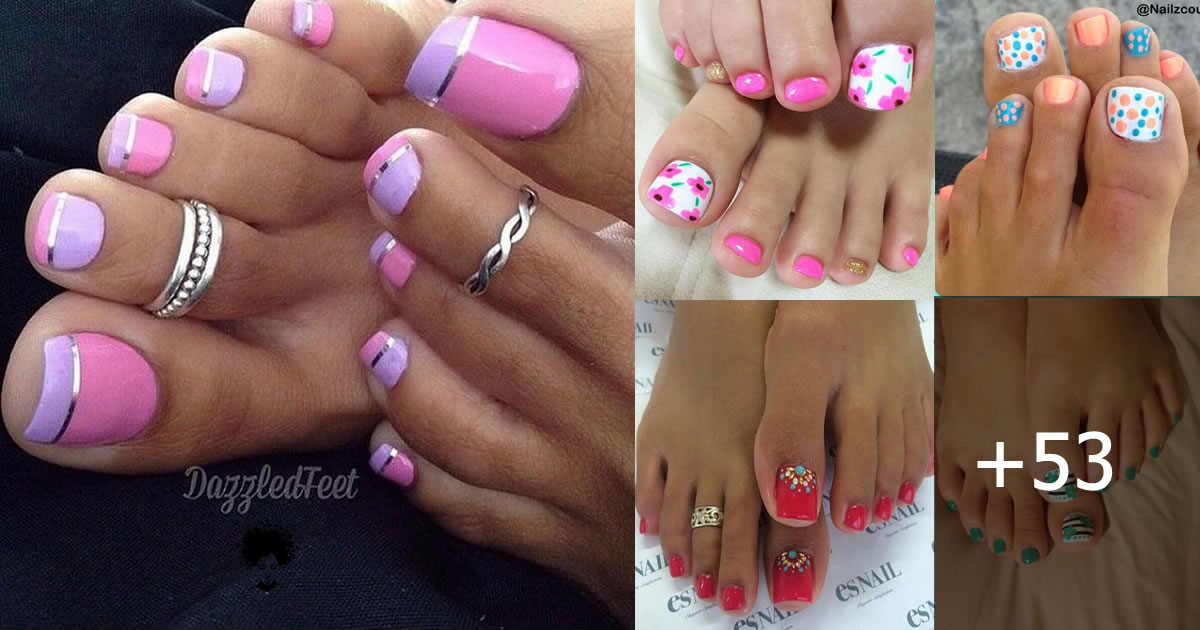 53 PH๏τos: Pretty Toe Nail Art Ideas