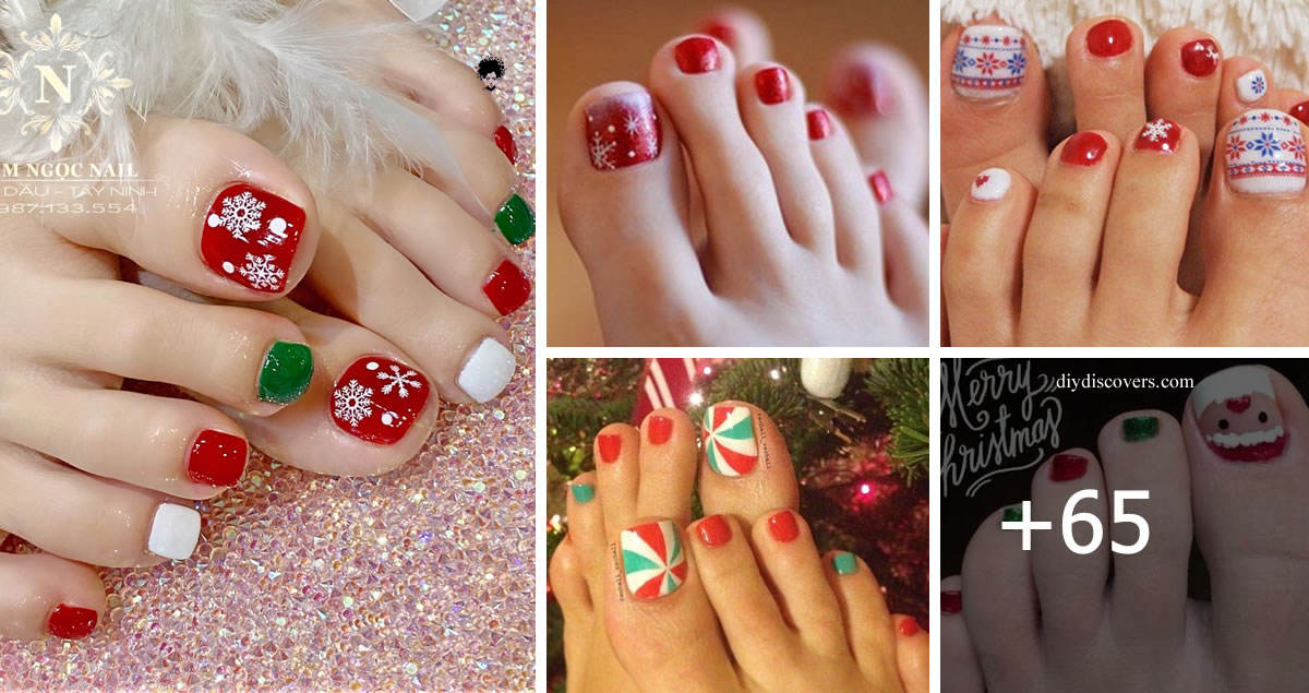 65 PH๏τos: Best and Easy Christmas Toe Nail Designs