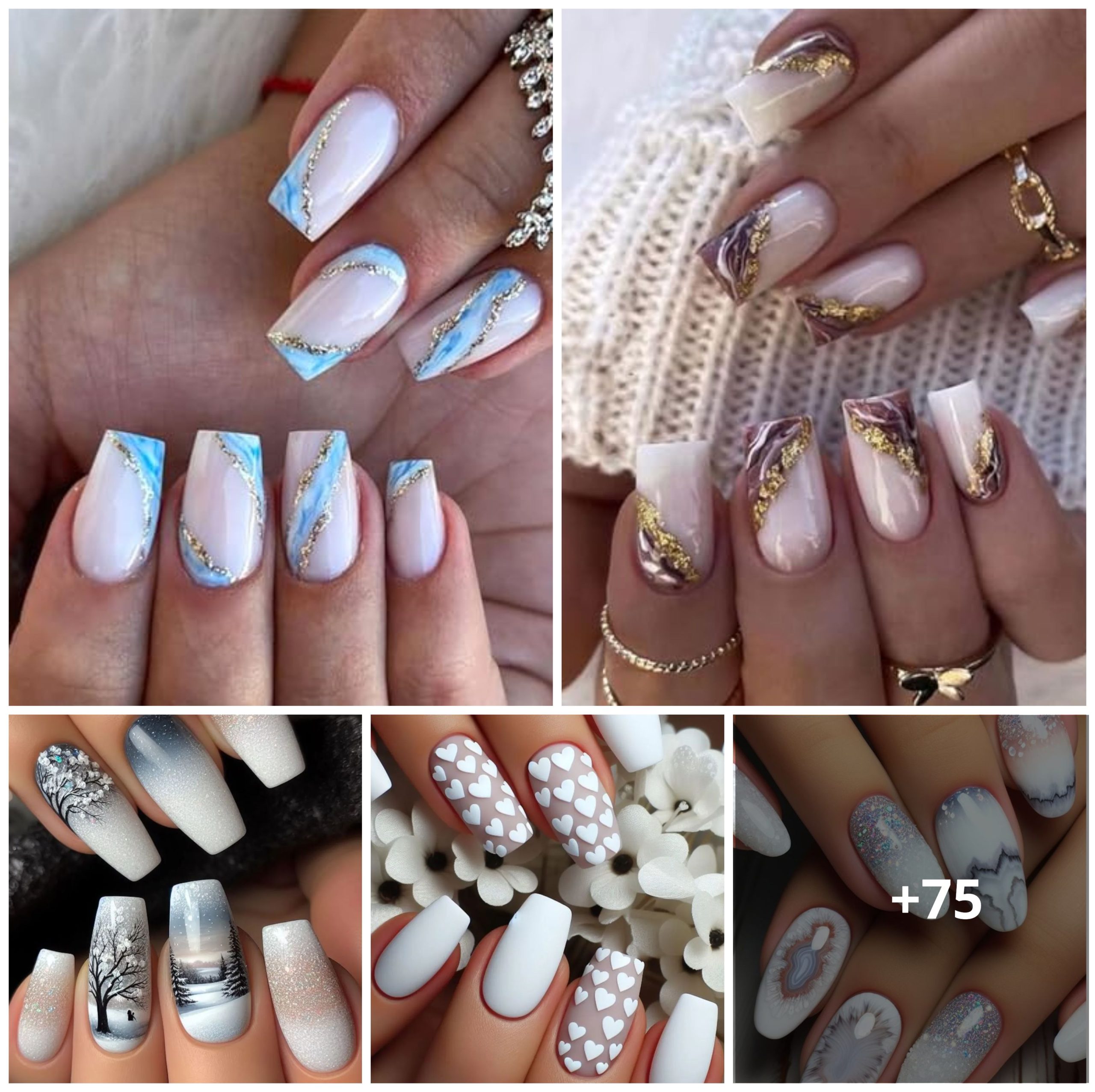 75 Glamorous White Nail Designs for Instant Elegance in 2024!