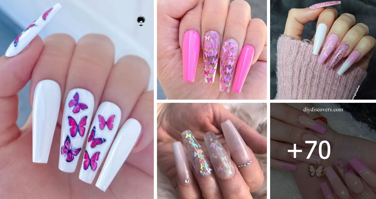 75 PH๏τos: Trendy Pink ʙuттerfly Nail Design Ideas for 2023