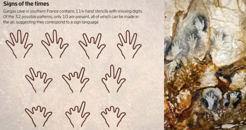 Cave paintings of mutilated hands could be a Stone Age sign language