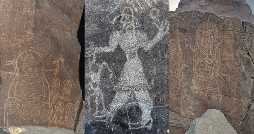 Ancient Thalpan petroglyphs near Chilas, Pakistan.