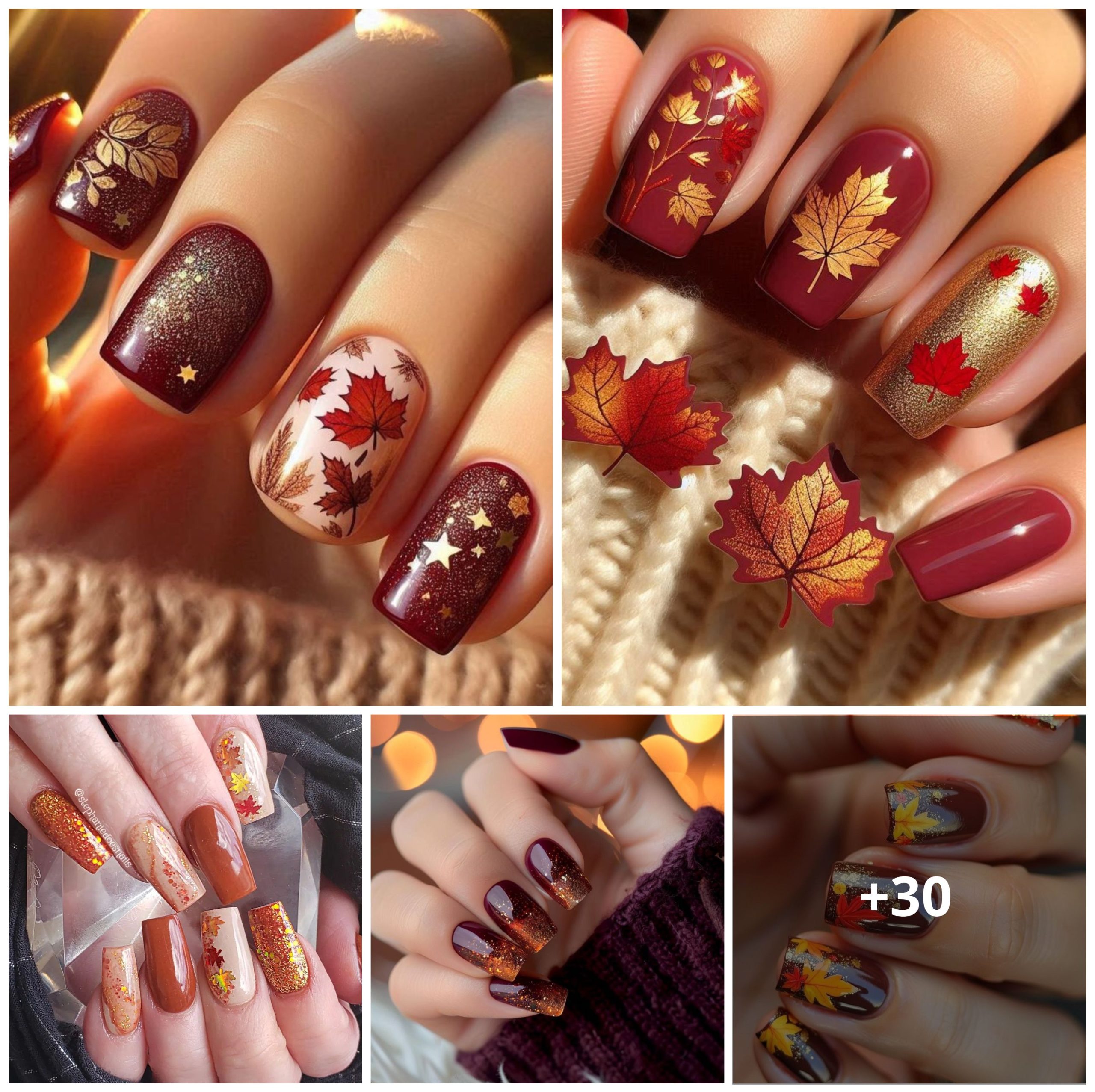 Autumn Nail Wonders: Captivating Fall-Inspired Nail Art That Sparkles