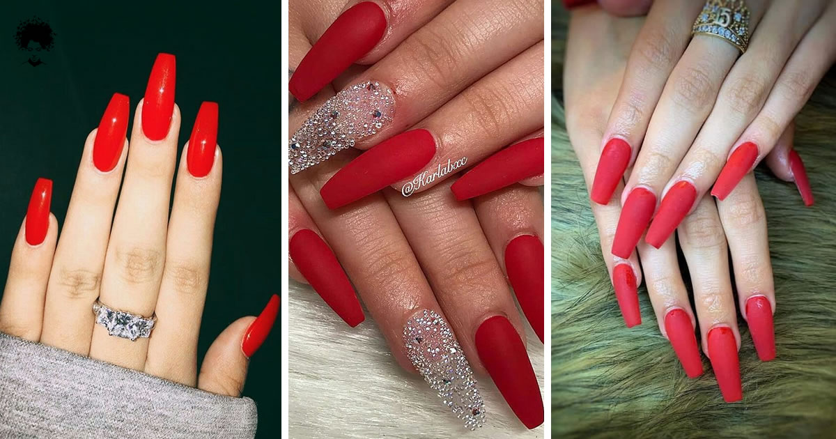 87 Beautiful Ways to Rock Red Coffin Nails