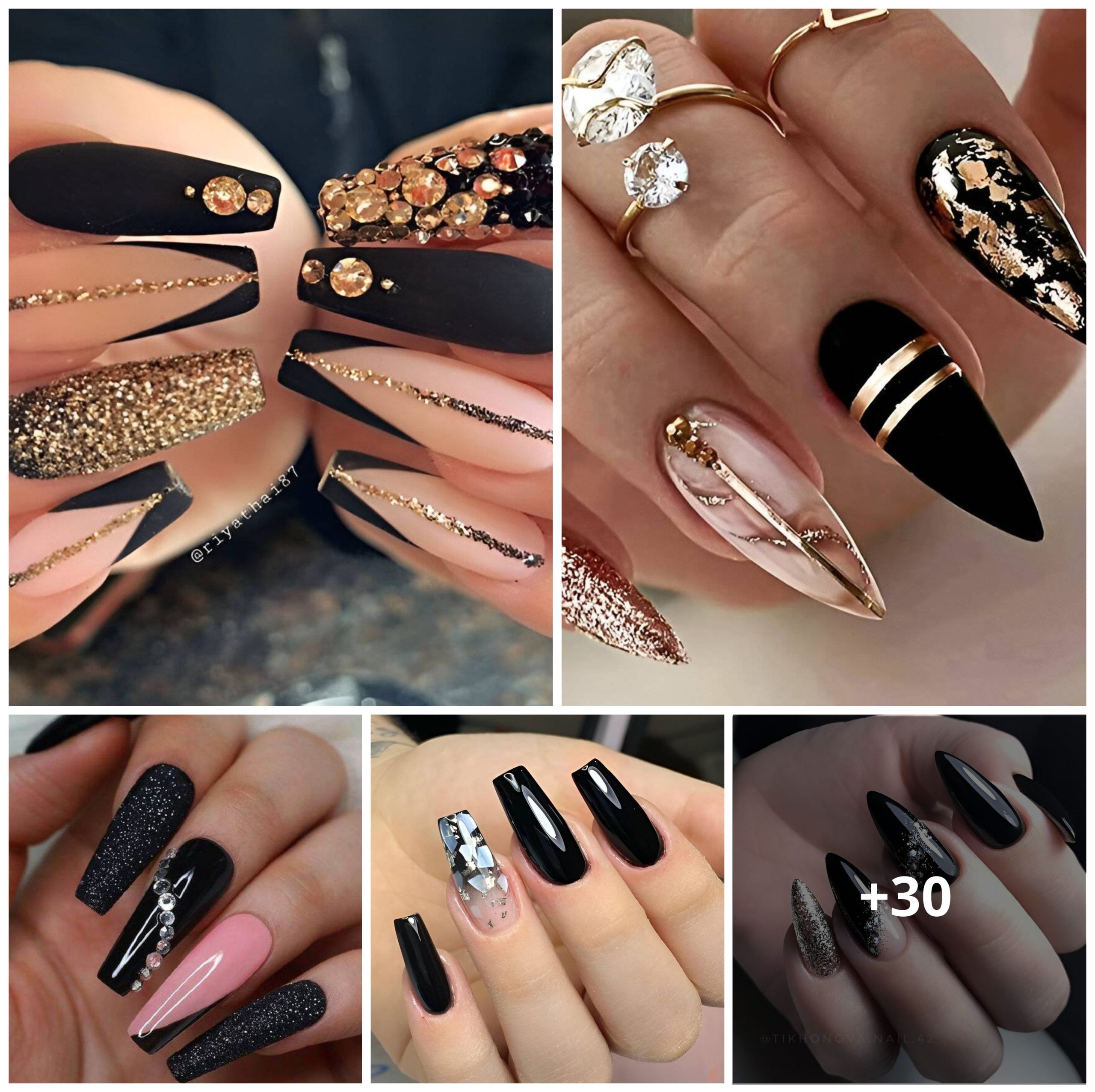 Beauty Queens, Check Out 30 Irresistible Black Acrylic Nail Designs