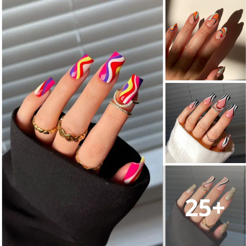 Discover 35 mesmerizing wavy swirl nail designs that perfectly complement every season.