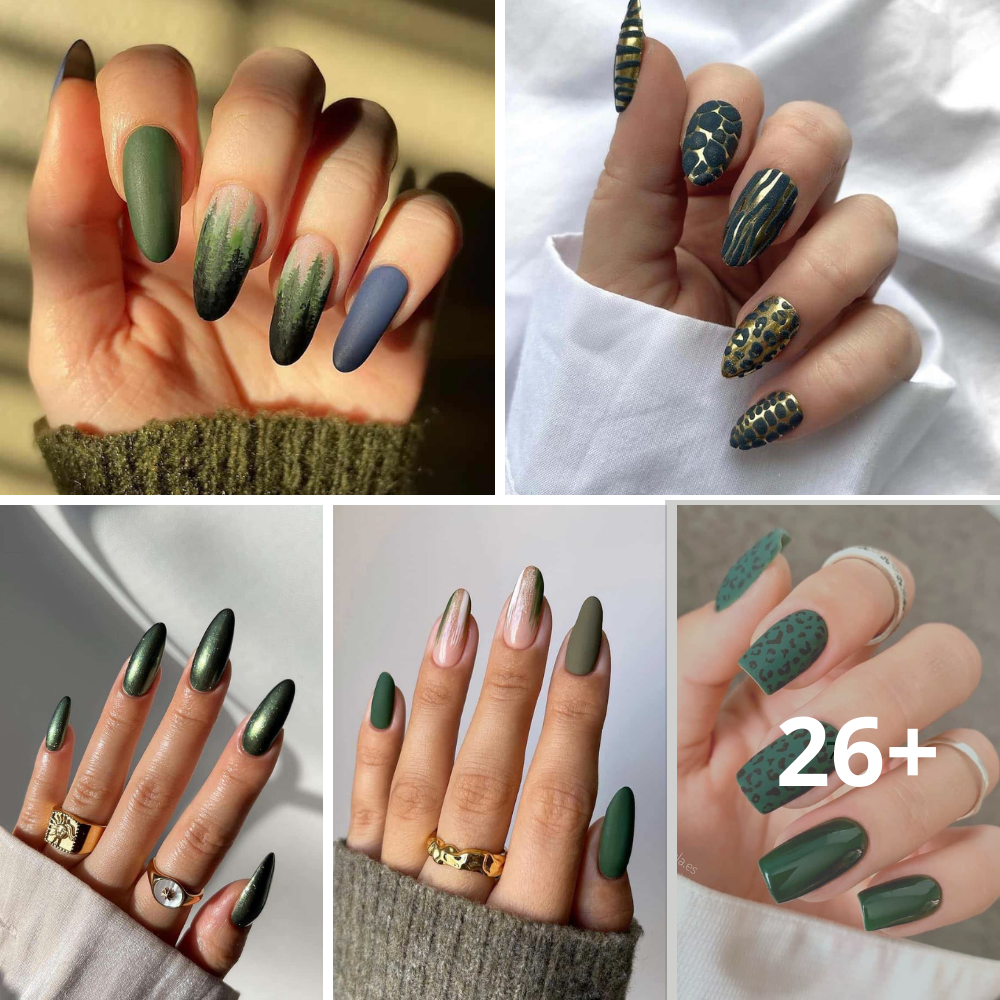 27+ Stunning Forest Green Nail Inspirations