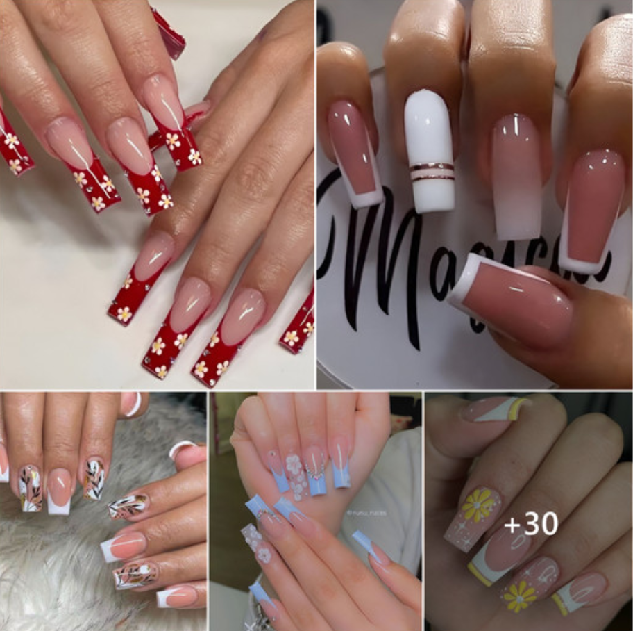 French tip Square Nails that Will Give You a Polished and SophisTicated Look.