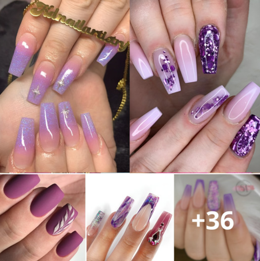 Gorgeoυs Pυrple Nail Designs for a Daring and Artistic Look