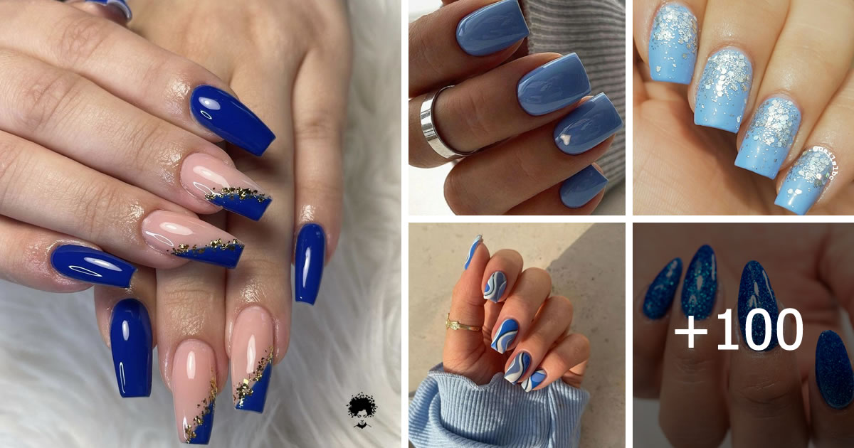 Professional Nail Aesthetics in Blue to Transform Your Look【+100 images of aesthetic nails】💅🔝