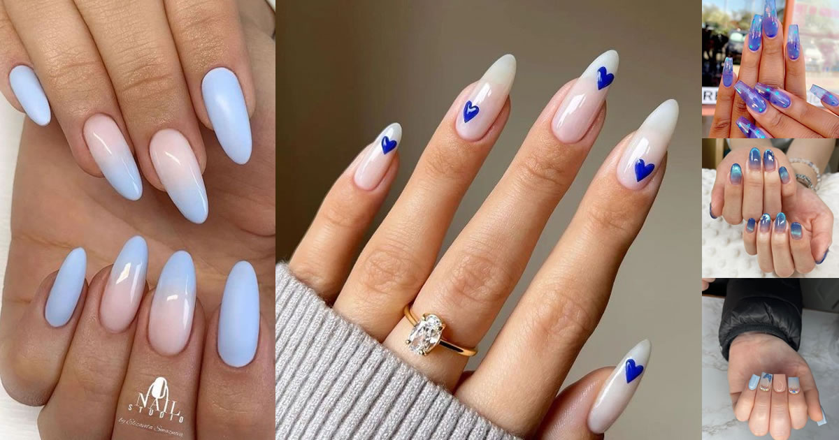 Top 68 Best Clear Blue Nails For Women – Transparent Fingernail Design Ideas