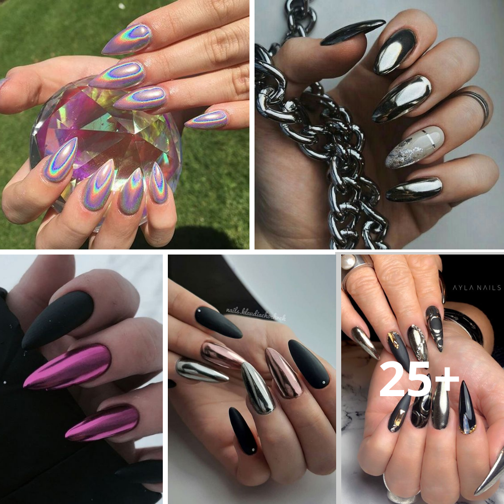 27 Stunning Chrome Nail Designs for Your Memorable Evening