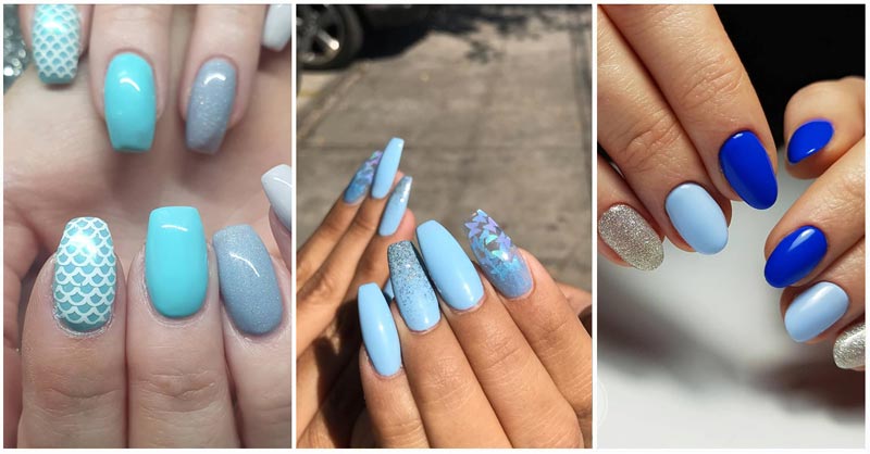 60 Lovely Baby Blue Nail Art Design Ideas For 2022