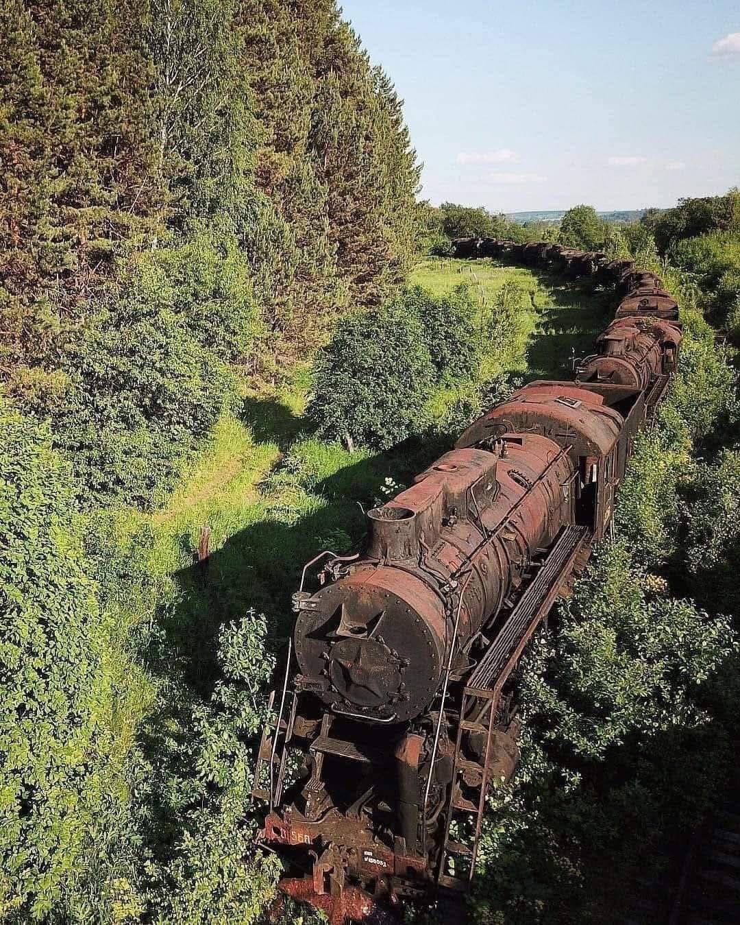 Haunting Train Graveyard in Russia