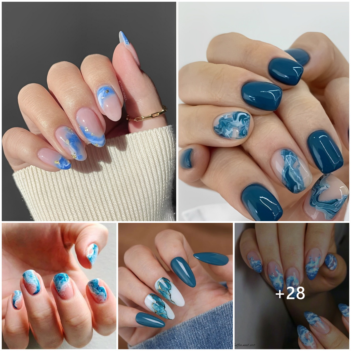 28 beautiful ideas to paint your nails with sea waves