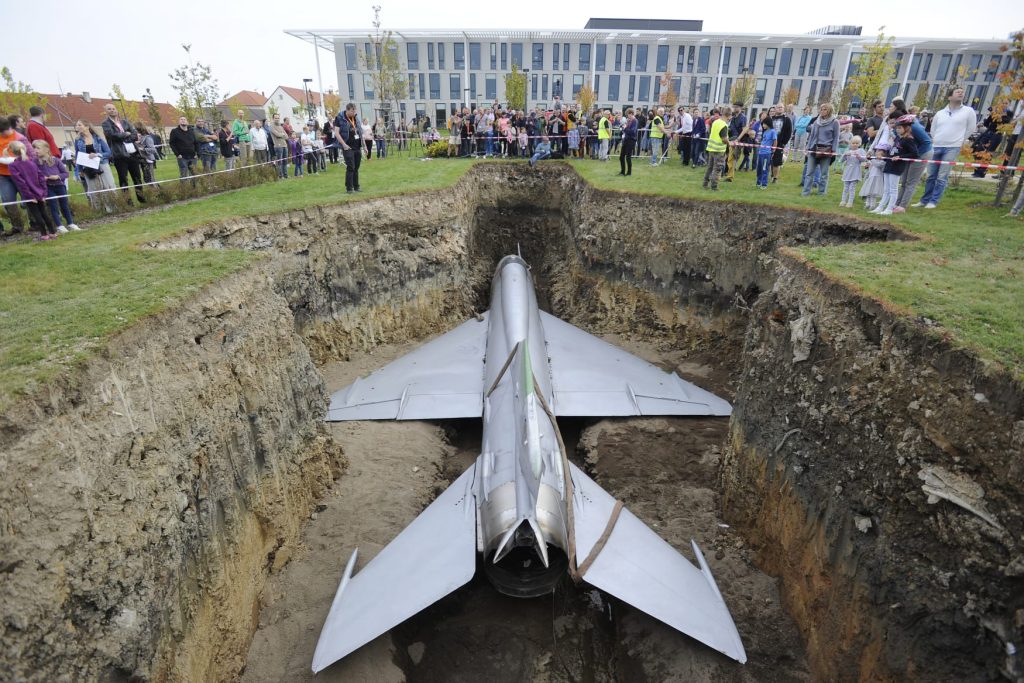 British Artist Buries MiG-21 Fighter Jet, Marking the End of an Era