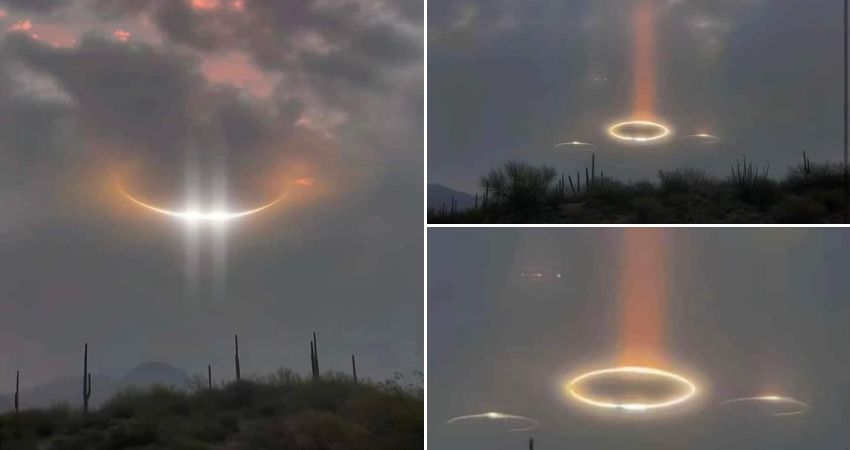 A Mysterious UFO Light Phenomenon Appears in the Sky Over Arizona, USA, in 2024.