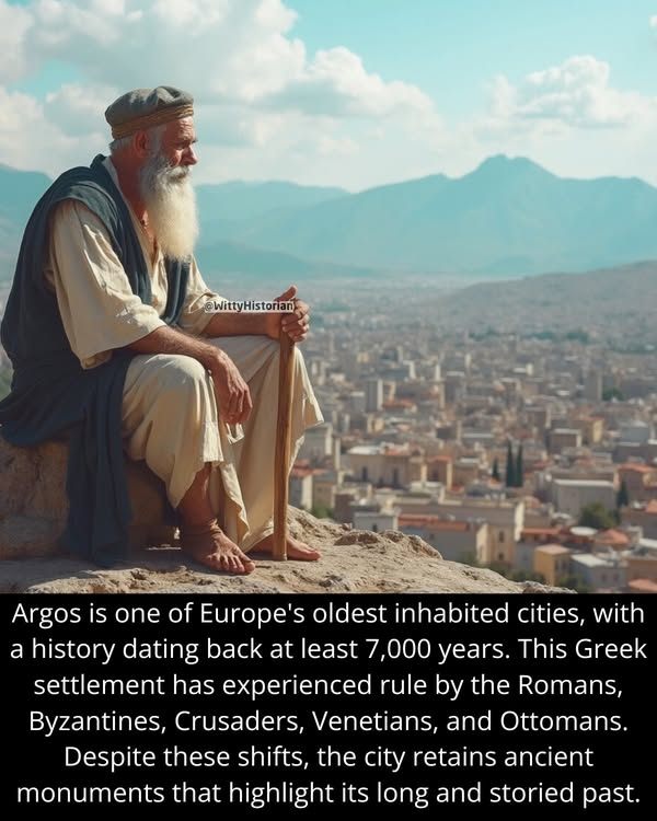 Argos, one of the most ancient cities in Europe, has been continuously inhabited for over 7,000 years.