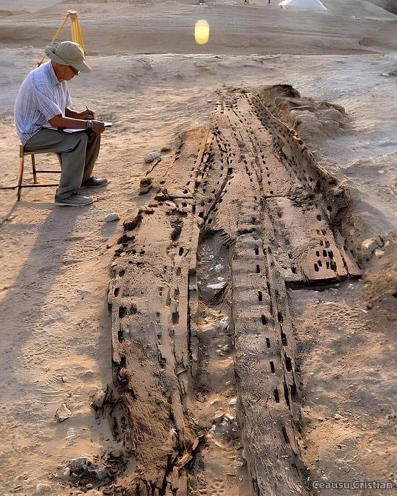 5,000-year-old wooden boat used by the pharaohs is discovered by French archaeologists